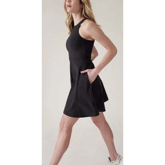 Athleta 534780 Conscious Dress Sz. Small Black w/ Pockets NEW! - Picture 12 of 12